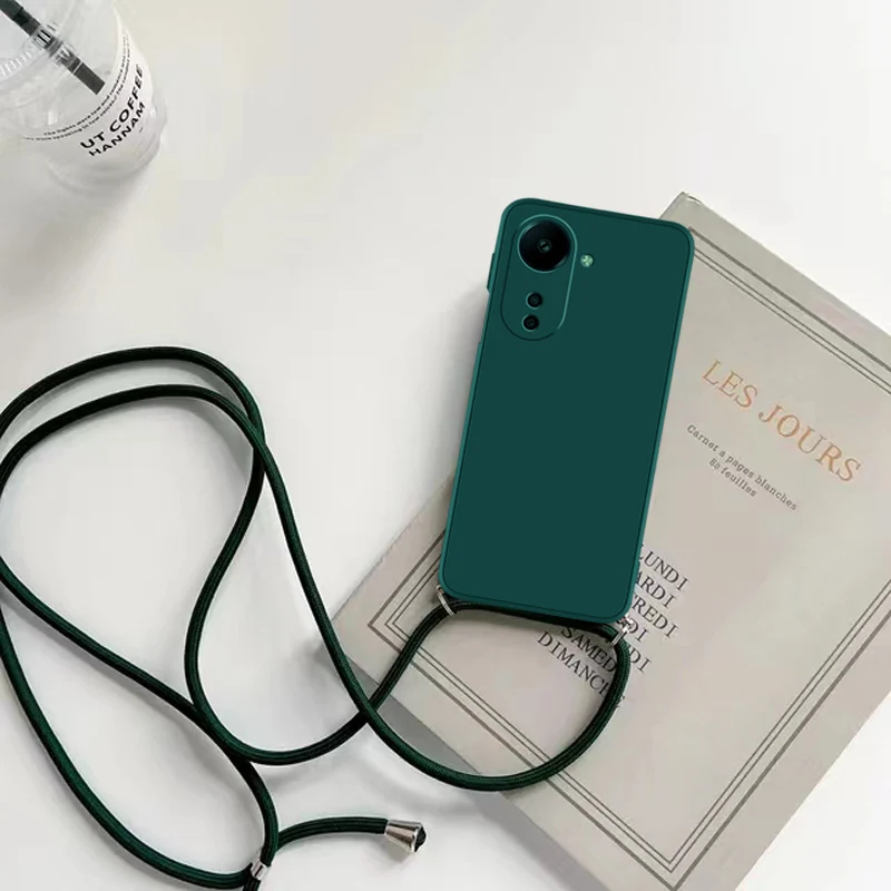 Moex Custodia Con Cordino Per Motorola Moto G7: Cover In Silicone Trasparente E Tracolla Regolabile (Fino A 155 Cm) - Blu