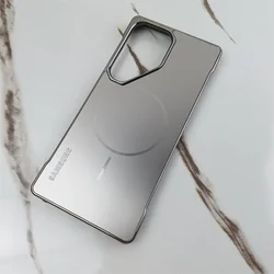 Luxury Plating AG Matte Magnetic Phone Case - Frameless Charging Armor Cover - S22 Ultra (Gray)