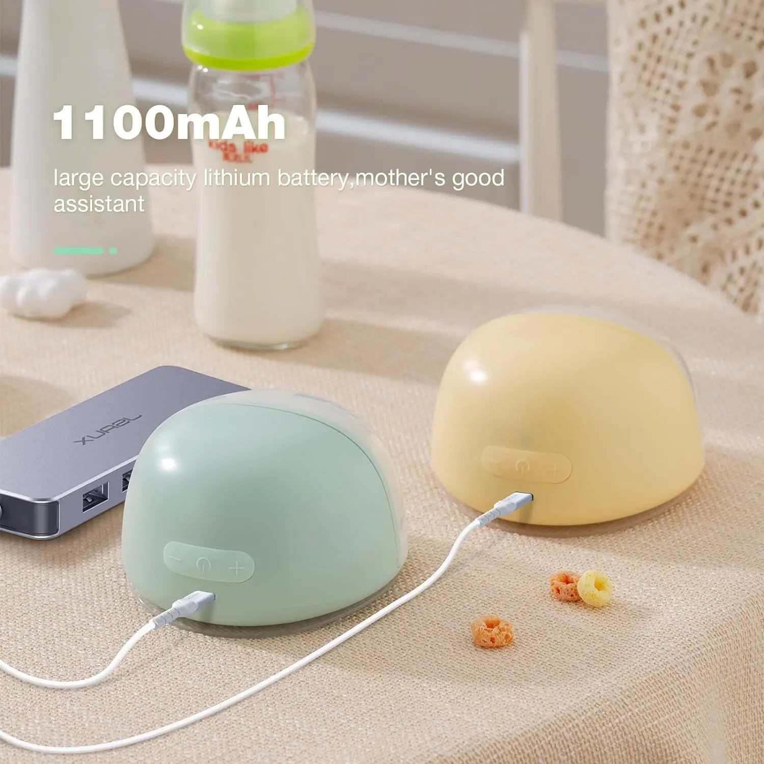 Electric Breast Milk Pump Handsfree BPA Free Anti-back Flow LowNoise Powerful Suction Milk Puller Wearable Breast Milk Extractor 5