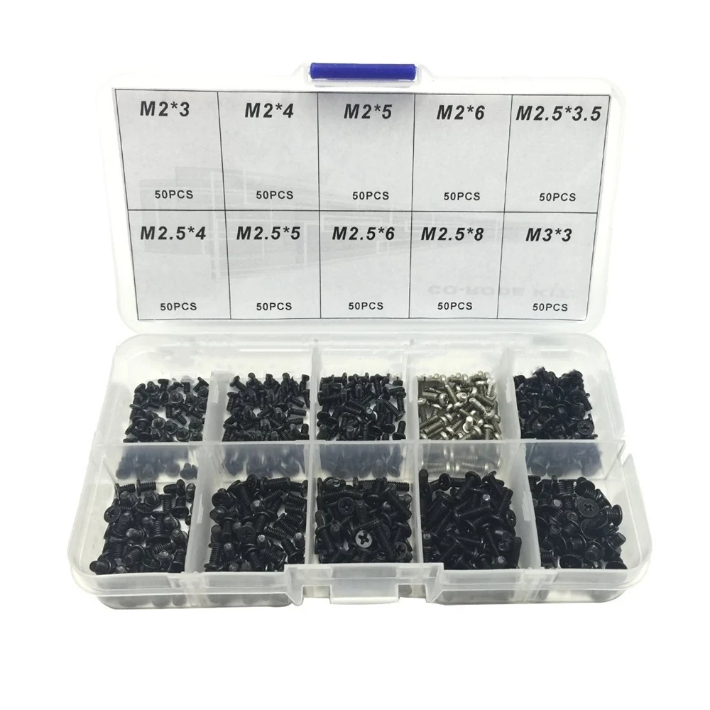 

500Pcs Laptop Universal Screw Replacement Kit M2, M2.5, M3 for Lenovo Toshiba Gateway Samsung HP IBM Dell Dell Acer Asus