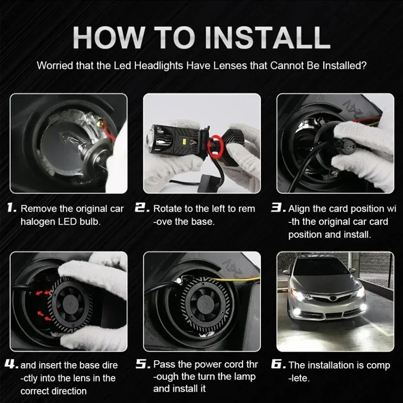 H4 LED Headlight Bulbs Kit High Low Beam 120W Car Light