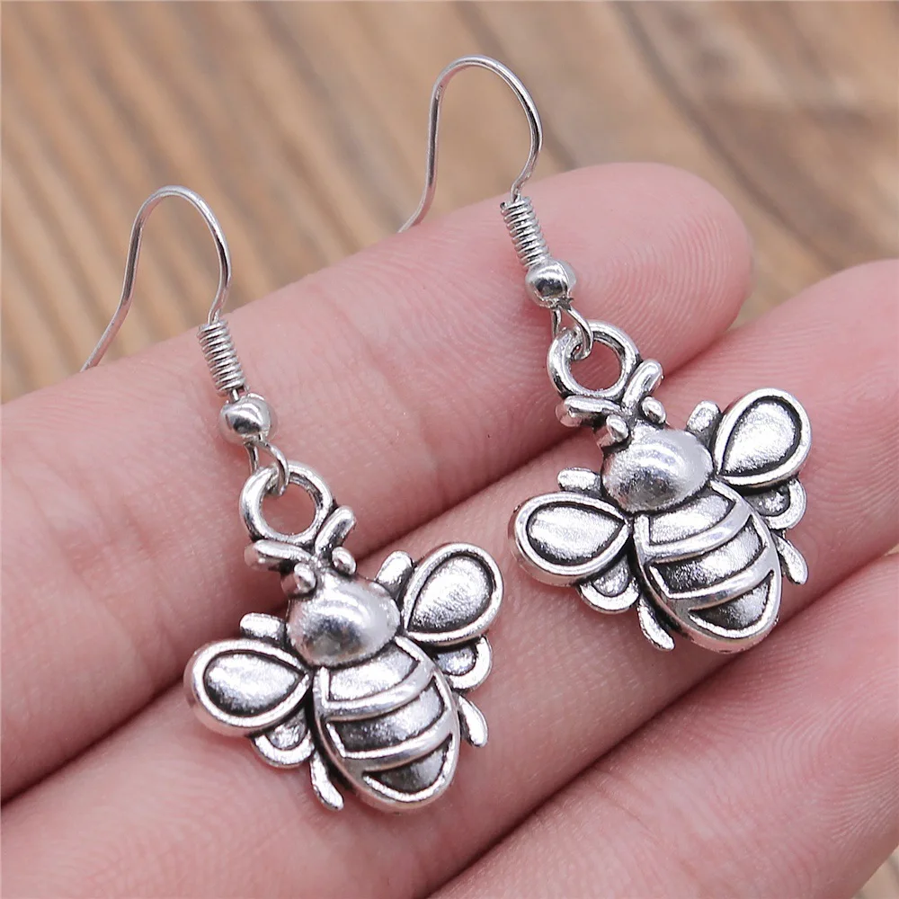 Orecchini a nido d'ape: gioielli a forma di ape in ottone massiccio, con ganci in argento sterling massiccio - Italia
