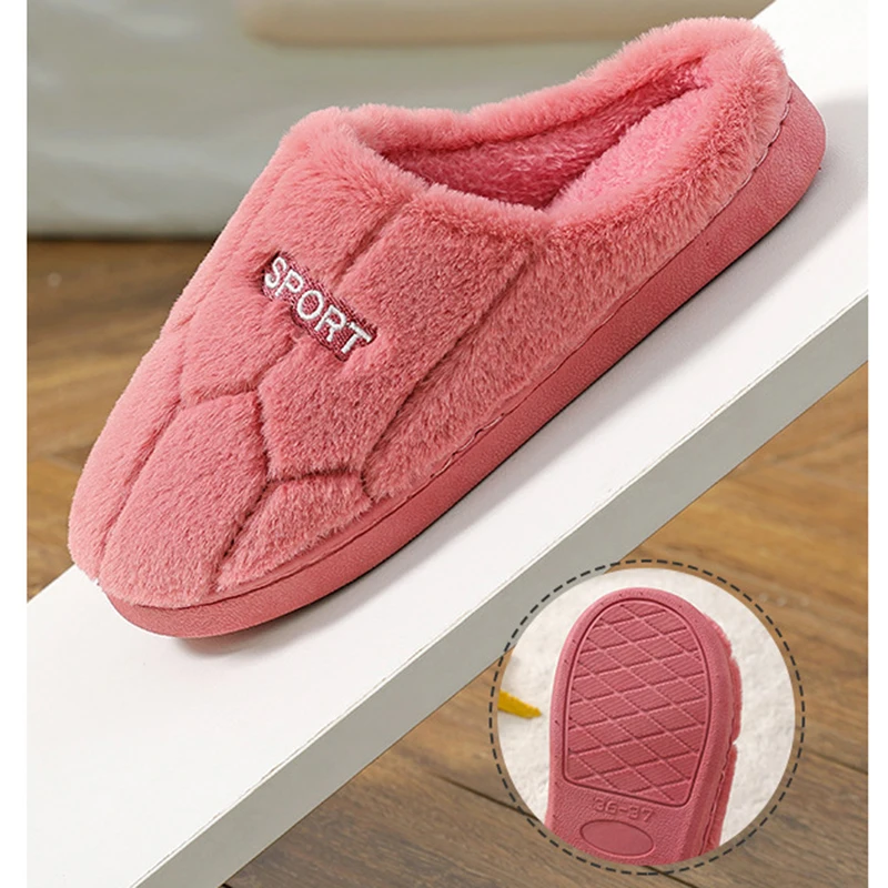Nei Wanter Home Fraen Schong Kotteng Männer Waarm Plüsch Slides Indoor Schlofkummer Rutschfest Buedem Pantoffelen_voghion.com