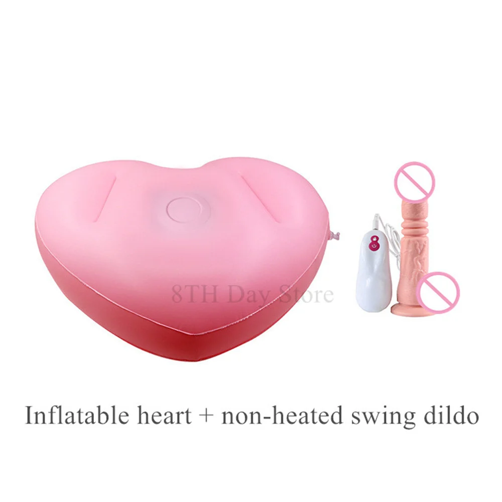 Thrusting Dildo Sex Machine Vibrator With Inflatable Heart Stand Base Love  Position Seat Female Masturbation Sex Toys For Women