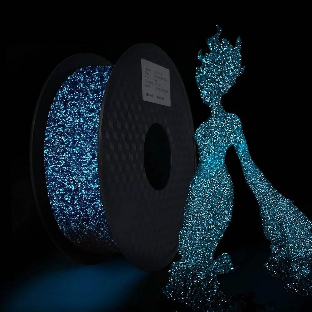야광 필라멘트 PLA 1.75mm 1kg 500g 250g 3D 프린터 재료 발광 PLA..