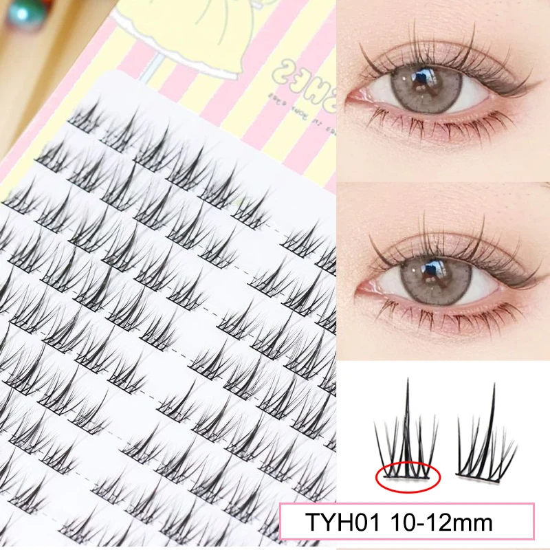 Sunflower Lashes - Brown Manga-Inspired Natural Soft Eyelashes, Large Capacity