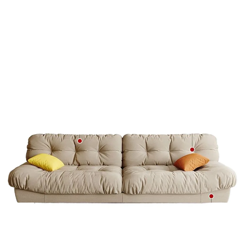 

Modern minimalist living room, small unit layout, straight row fabric sofa