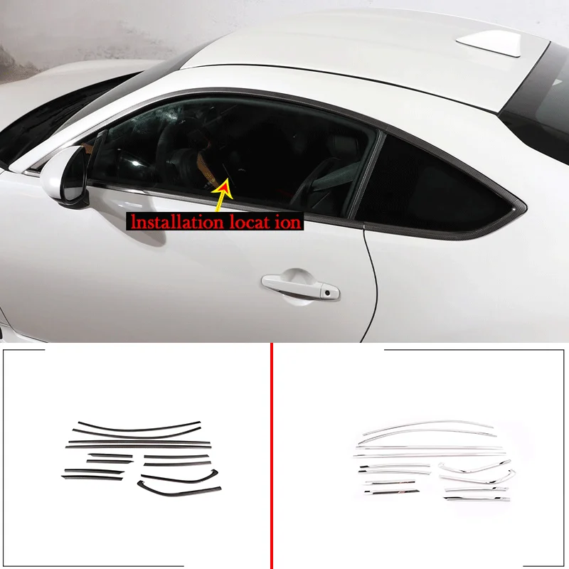 

For 2022 Toyota 86 GT86/Subaru BRZ Stainless Steel Carbon Fiber Car Styling Car Window Trim Stickers Car Decorative Accessories