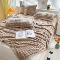 New Bubble Fleece Blanket - Solid Color Rolled Edge Cover Blanket Soft and Comfortable Bedding 150x200 180x200 200x230 1