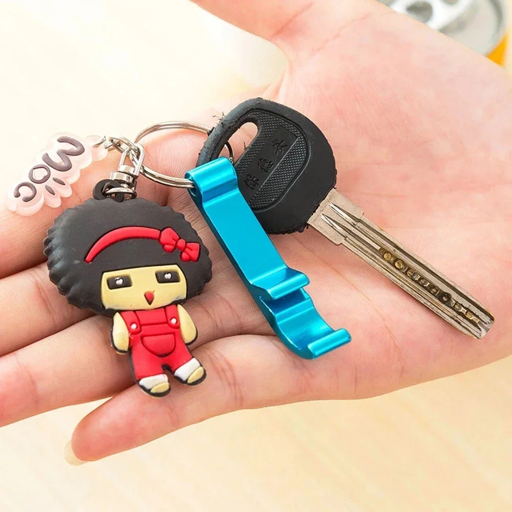 Compact 4-in-1 Aluminum Keychain Bottle Opener - Vibrant Colors, Perfect Party Favor Gift
