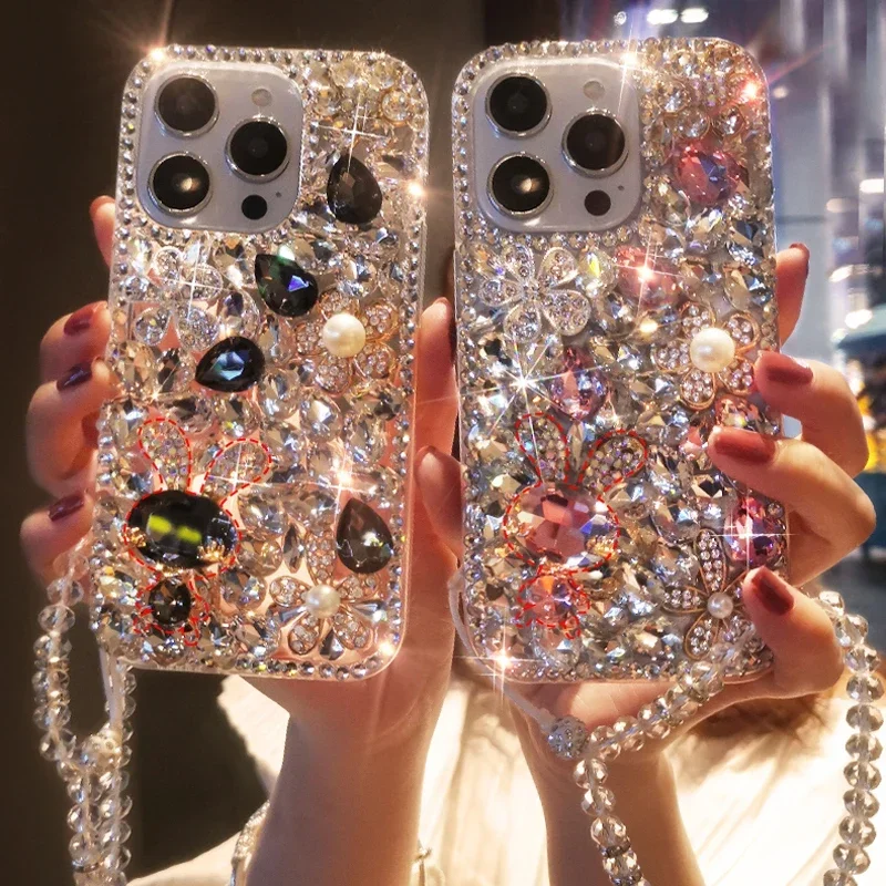 

For Samsung A50 A70S A32 5G A52 A71 4G A51 A72 A73 A53 Bling Case Girls Women Luxury Sparkle Glitter Diamond Crystal Rhinestone