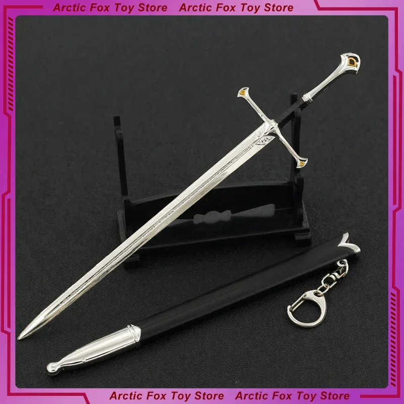 22cm Elves Aragorn Narthil Medieval Movies TV Metal Material Weapon Katana Samurai Sword Showpiece Ornament Crafts Gift Toy Game