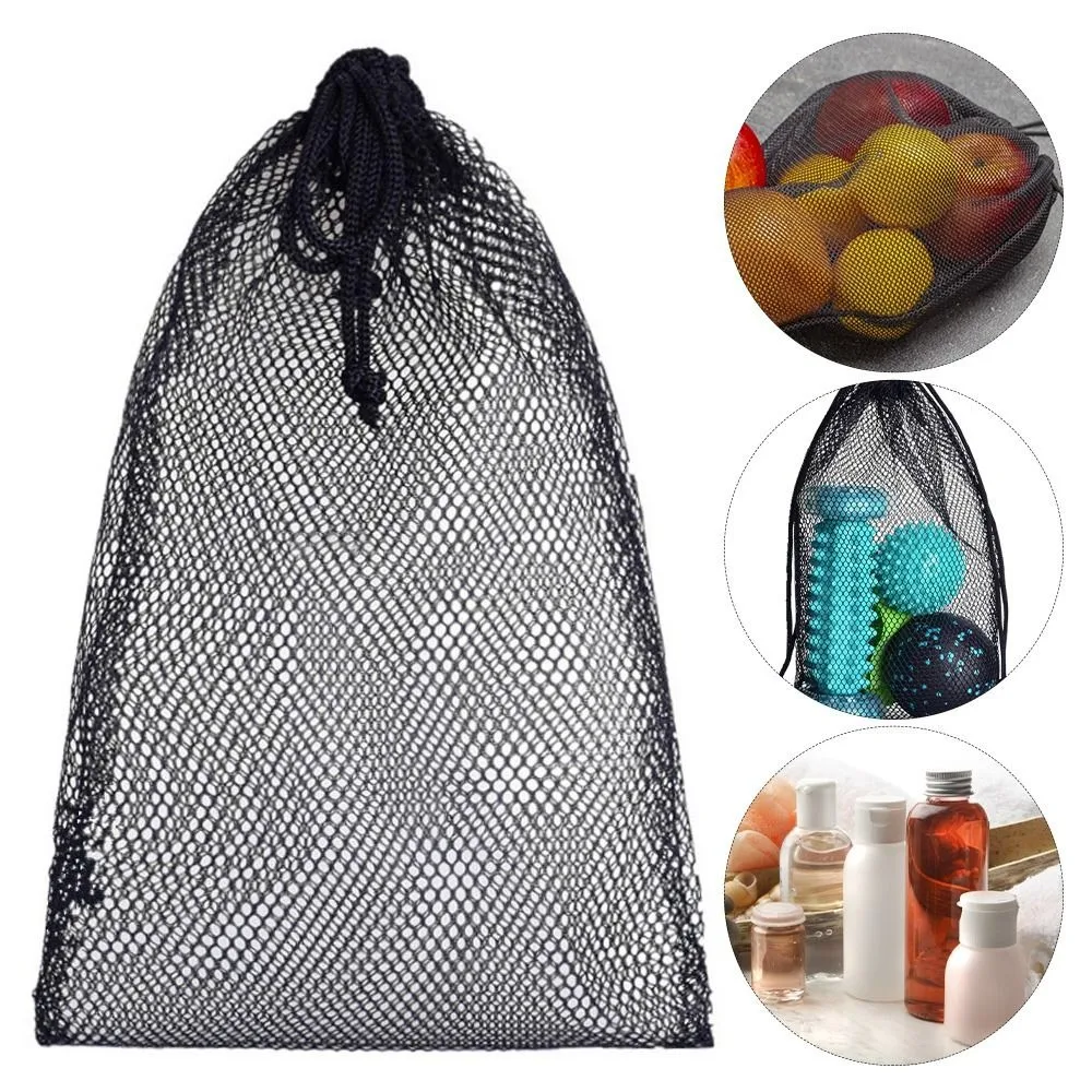 

Durable Drawstring Bag Hot Black Mesh Stuff Sack Rinsing Nylon Travel Separator Swimming