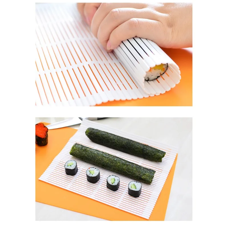 Non-stick Silicone Sushi Roller Mat Reusable Washable Kitchen Food Rolling Cake Pad DIY Cake Making and Various Food  Mold