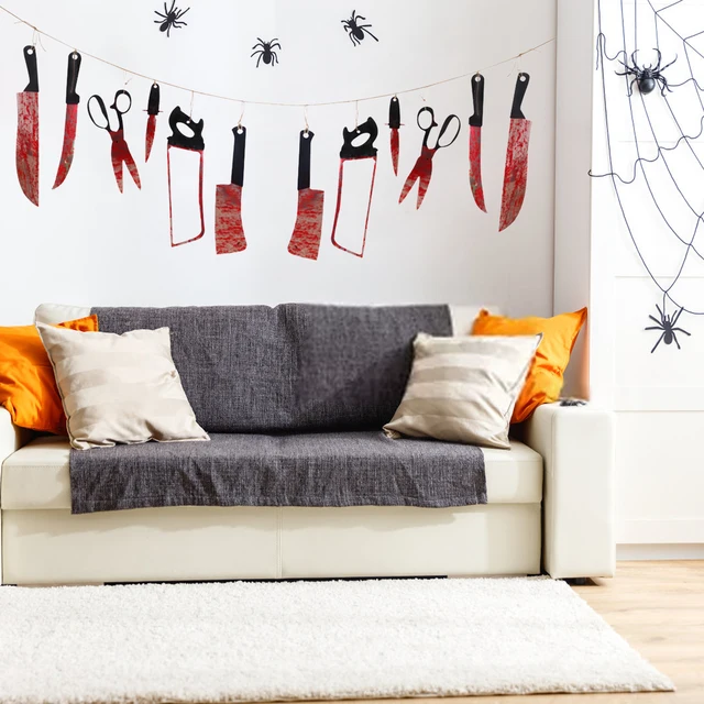 Trick Or Treat Banner Horror Atmosphere Halloween Streamers Trick Or Treat Banner Sign Add Festive Flavor Party Supplies 5