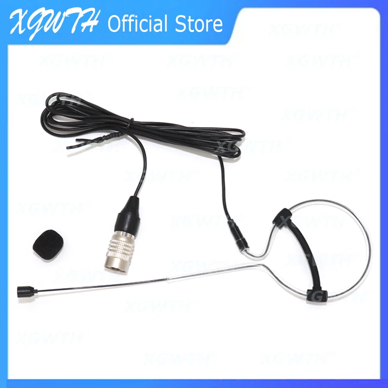 

Single Earhook Headset Microphone Condenser Headworn Mic for Audio Technica Wireless Bodypack Transmitter Sysetm Hirose 4 Pin