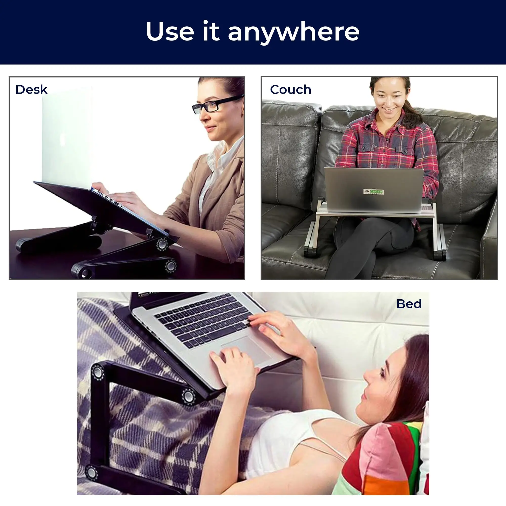 Laptop Stand Desk Adjustable Riser Portable with Mouse Pad Aluminum Laptop table Cooling Holder desk for bed desktop