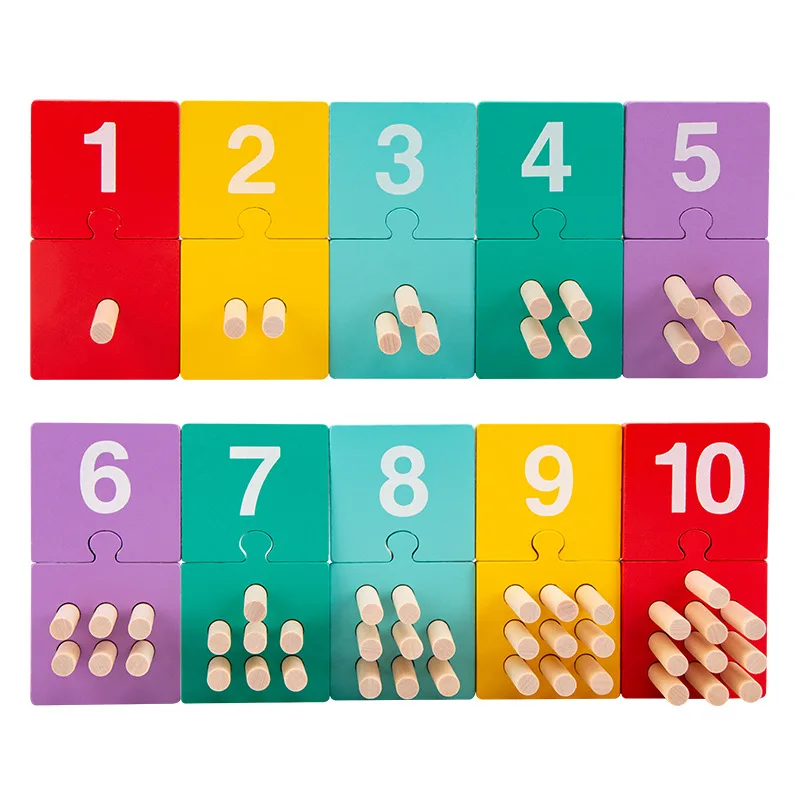 Montessori Toys Counting Sticks Pegs Wooden Counting Toys, Number Maths Games With Addition And Subtraction Flash Cards Toddler Educational Toys Gifts For 3 4 5 6 Year Old Girls And Boys - View #4