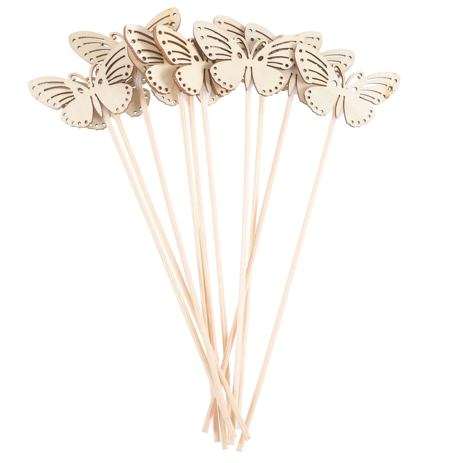10 Pcs Plant Diffuser Incense Sticks for Bathroom Khaki Wood Butterfly Diffusers