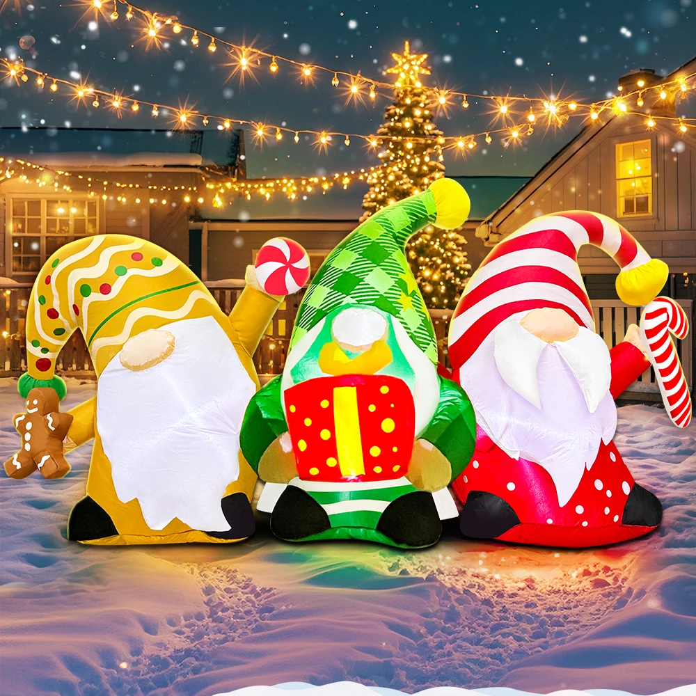 Muñeco de nieve inflable caliente Papá Noel Feliz árbol de Navidad Arco Decoración para el hogar al aire libre Luz LED Decoración para fiestas de Año Nuevo Regalos