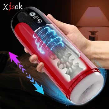 Automatic Telescopic Male Masturbator Thrusting Machine Blowjob Pussy Masturbation Cup Adult Sex Toys for Men IPX7 Waterproof 1