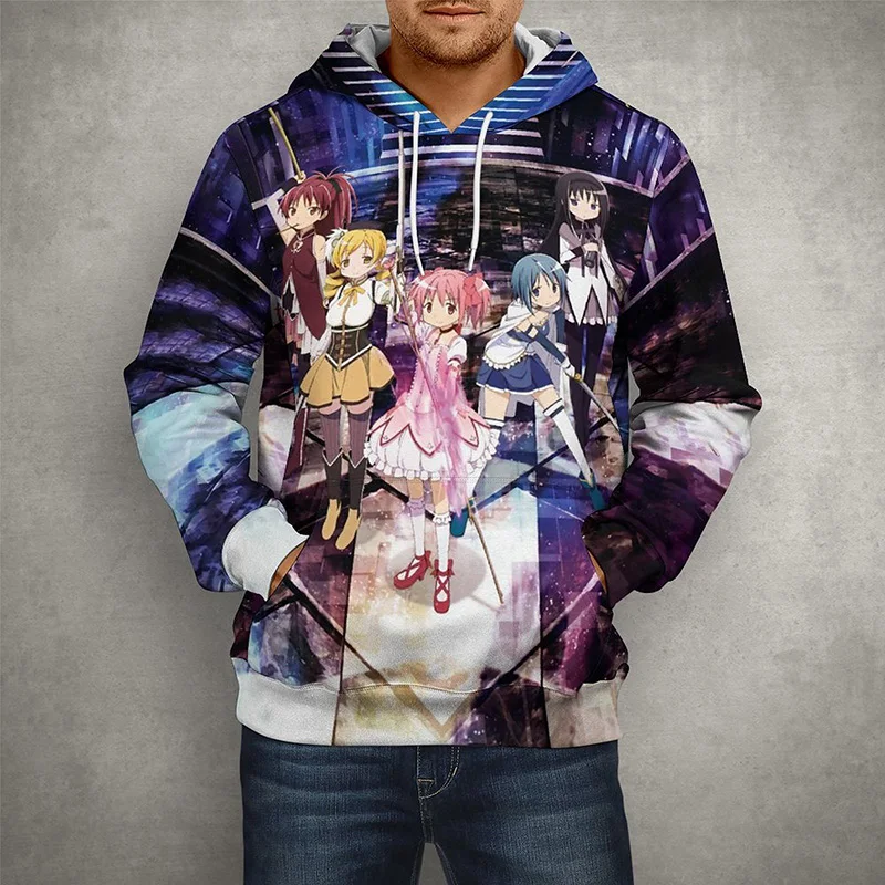 

New Anime Madoka Magica 3D Print Women Hoodies Harajuku Cool Long Sleeve Boy Girl Kids Spring Cartoon Fashion Unisex Pullover