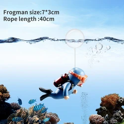 Luminous Green Kawaii Frogman Aquarium Ornament Decoration (A blue)