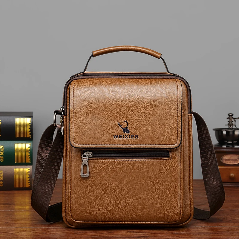 2024 New Vintage Men Crossbody Bag Leather Shoulder Bag For