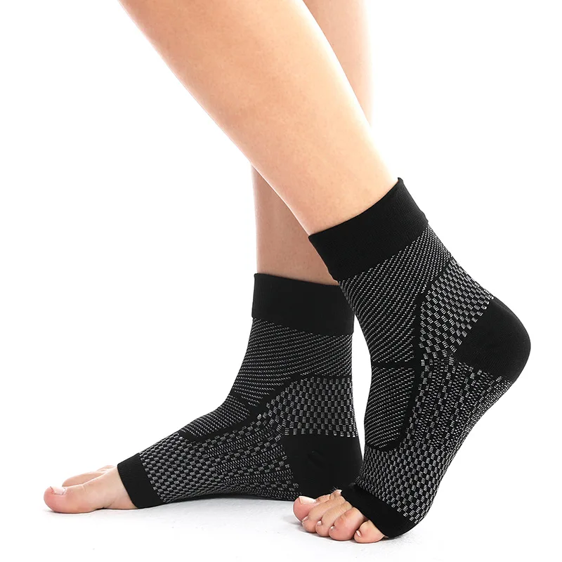 VOCOSTE Calze A Compressione Per Caviglia - Supporto Tendine D'Achille, Beige, Taglia L (Coppia)