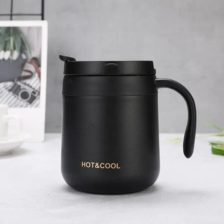 Insulated Stainless Steel Coffee Mug with Handle - Double Wall Thermal Tumbler with Lip