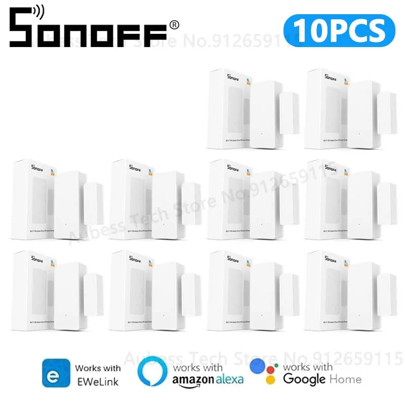 SONOFF DW2 WiFi Door Sensor eWeLink Door Window Open Detector Smart Home Security Protection Alarm System Alexa Google Assistant alarm lamp Alarms & Sensors