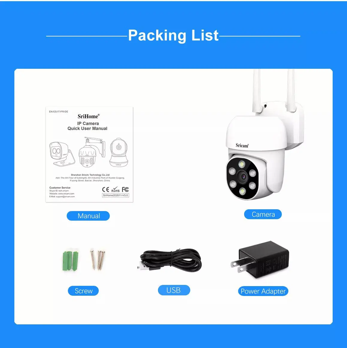 Sricam SP030 1080P Mini Wifi CCTV Camera Auto Tracking Onvif