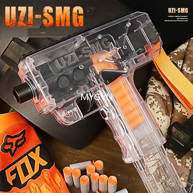 UZI Toy Gun Electric Soft Bullet Continuous Firing Submachine Model Shooting Pistol Blaster for Adults Boys Outdoor CS Prop 2