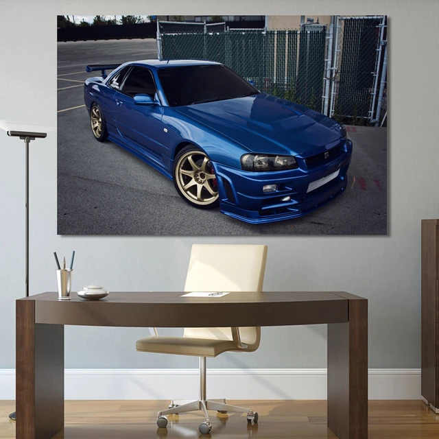 Nissan GTR R34 Blau Poster von nueman