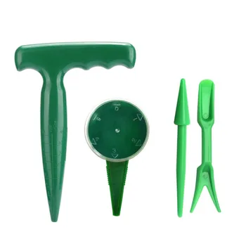4pcs/set Plastic 5 File Adjustable Seed Seeder Soil Puncher Sowing Tools Plant Migration Planting Nursery Gardening Supplies
