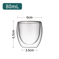 Double Wall Glass Thermal Drinkware Set - 3pcs (80ml)