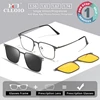CLLOIO Titanium Alloy Magnetic Clip Optical Anti Blue Light Glasses Men's Polarized Sunglasses Prescription Progressive Glasses