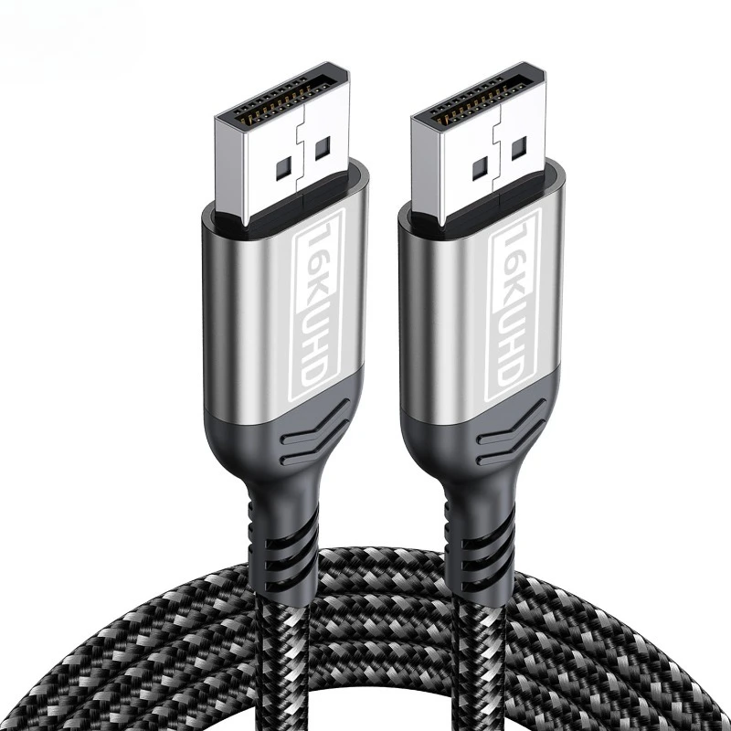 Ultra HD 16K DisplayPort Cable with 80Gbps Speed and HDR, Available in Various Lengths