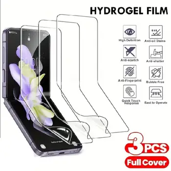 Pellicola idrogel da 3 pezzi per Samsung Galaxy Z Flip 6 5 4 3 protezione schermo frontale in vetro