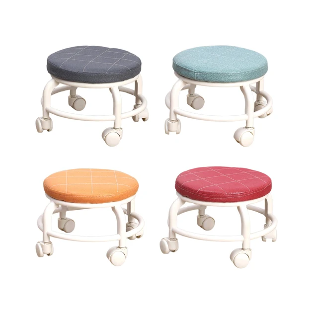 Foot Stool, Footrest Small Ottoman Stool, Elevated with Rolling