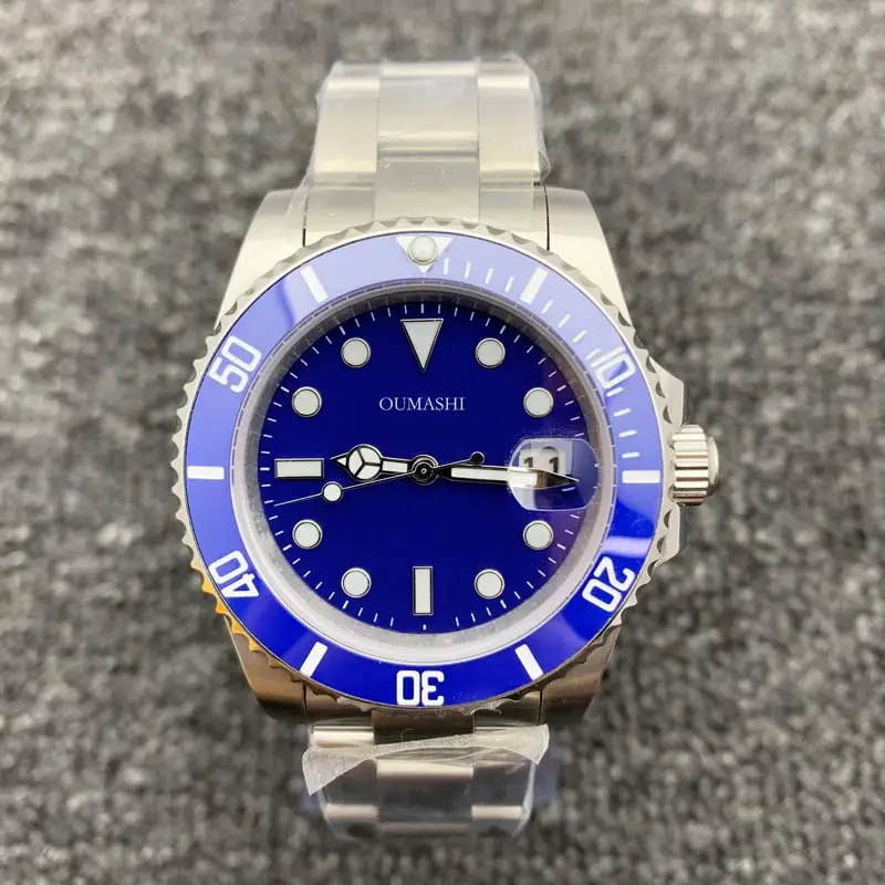 

41mm Men Watch Miyota 8215 Movement Mechanical Watch Sapphire Glass Luxury Brand Luminous Waterproof Blue