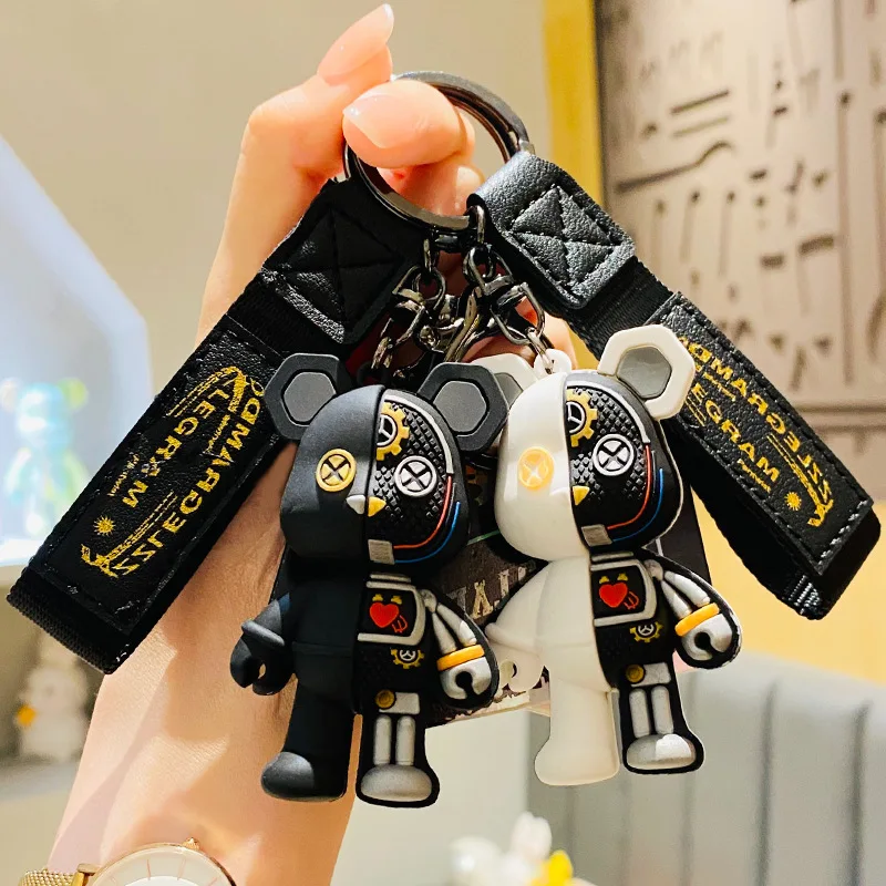 

Cartoon Resin Keychain for Women, Charm Tie The Bear Pendant, Bag, Car Keyring, Mobile Phone, Fine Jewelry Accessories, Girl Gif