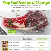 Machine d'emballage sous vide électrique pour aliments, avec bouton tactile, pour usage sec/humide, coupe-sac intégré, scelleuse sous vide pour cuisine 6