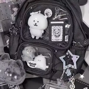 Borse da scuola nere da donna Zaino giapponese Kawaii Ita Zaini trasparenti dal design ad alta capacità Borsa Y2k Sweetwear 2025 Nuova tendenza 1