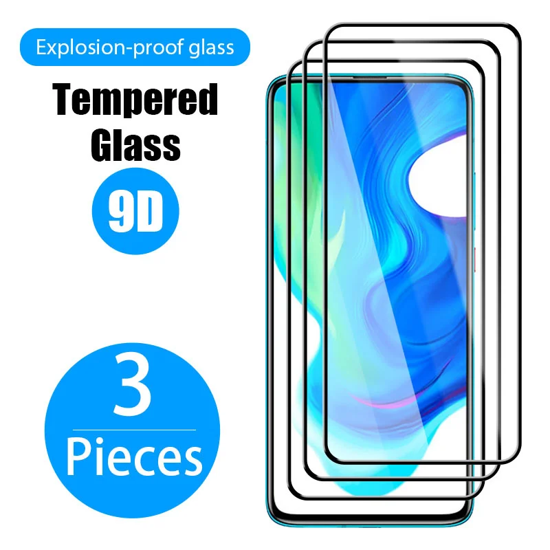 

3 PCS 9D screen protector for Mi 10T 9T 10 9 8 6 Pro Lite 5G SE Full cover tempered glass for Xiaomi Mi A3 A2 A1 Lite glass film