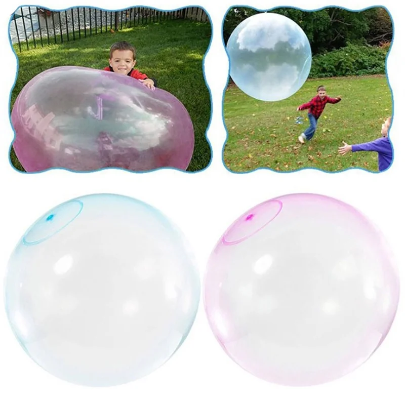 40/120CM Fun Summer Transparent Inflatable Ball Balloon Outdoor Toys Soft Air Water Filled Bubble Party Reusable Kid Game Gift 4