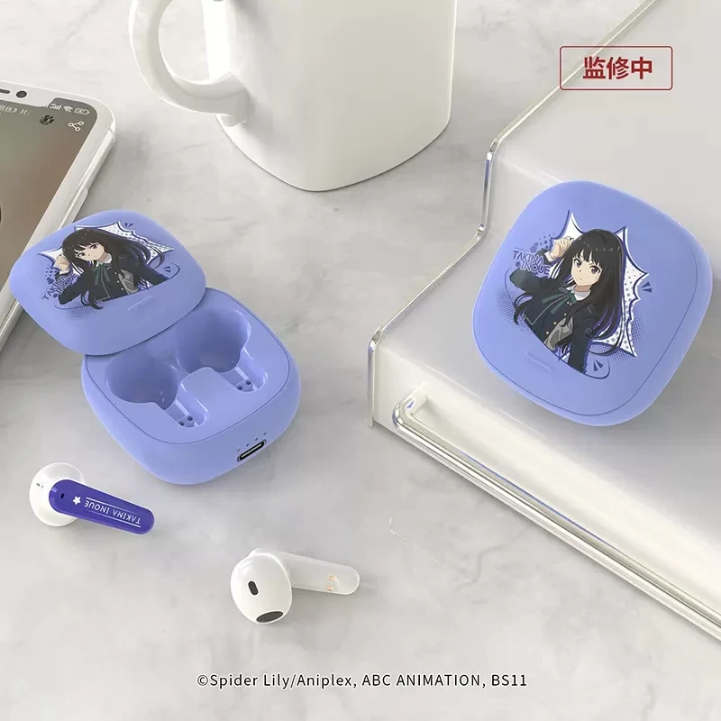 

Anime Lycoris Recoil Nishikigi Chisato Takina Inoue Cosplay Portable Wireless Bluetooth Earphone Student Pro Case Protective