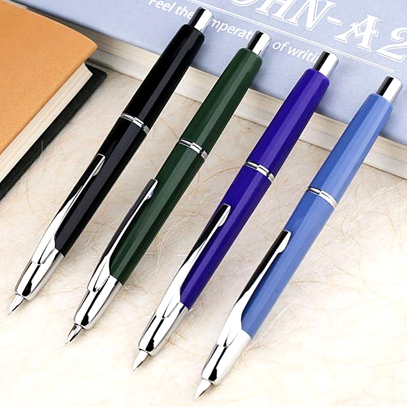 

New Arrival MAJOHN A2 Retro Press Fountain Pen Excellent EF0.38mm Retractable Nib Business Office Writing Ink Pens With Gift Box