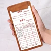 PU Leather Mini Magnetic Writing Clipboard Pure Color Writing Pad Business File Folder Restaurant Menu Covers Paper Organizer 2