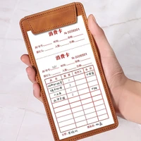 PU Leather Mini Magnetic Writing Clipboard Pure Color Writing Pad Business File Folder Restaurant Menu Covers Paper Organizer 2